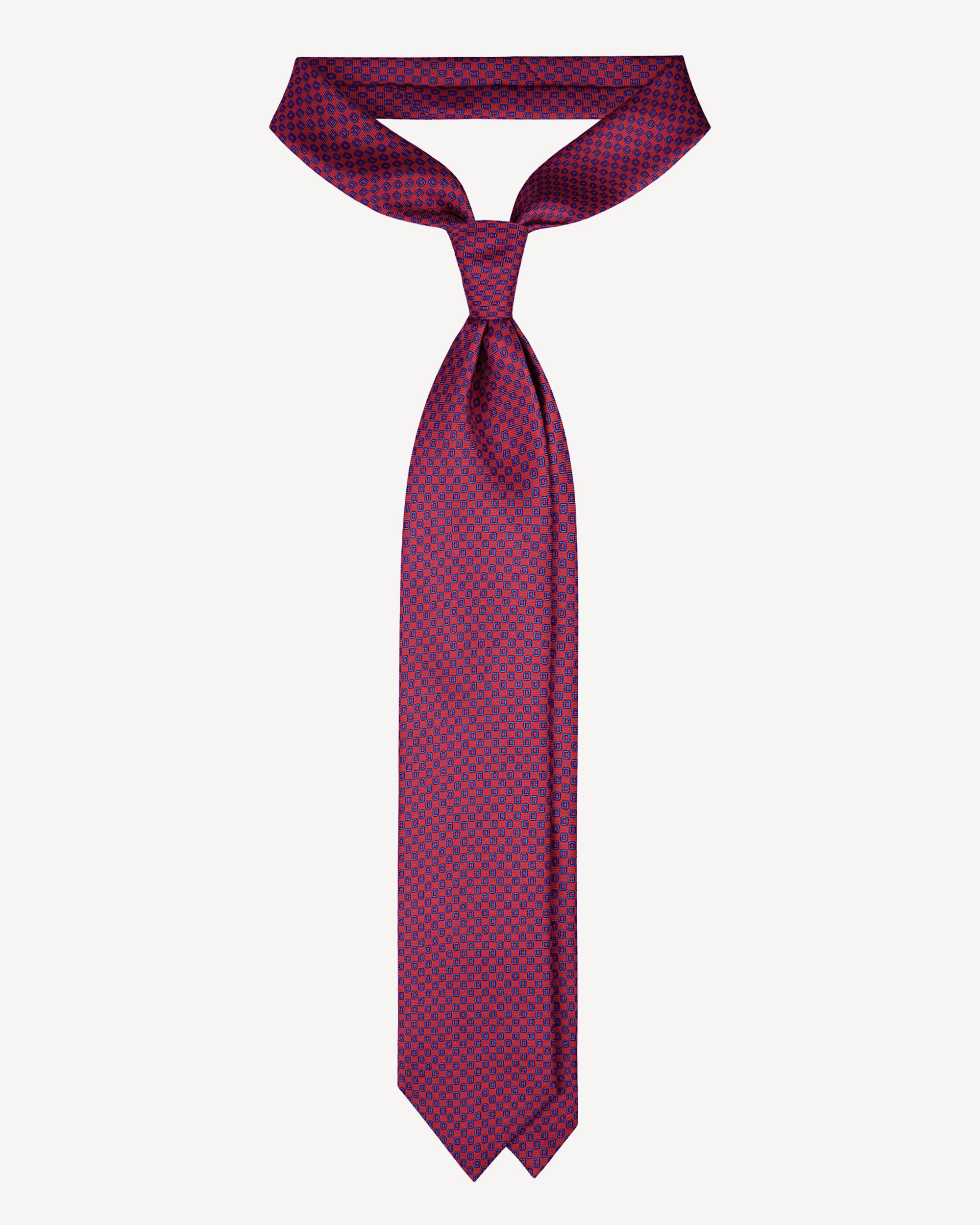 Oval Chain Selftipped Italian Silk Tie - Navy/Wine | Viola Milano