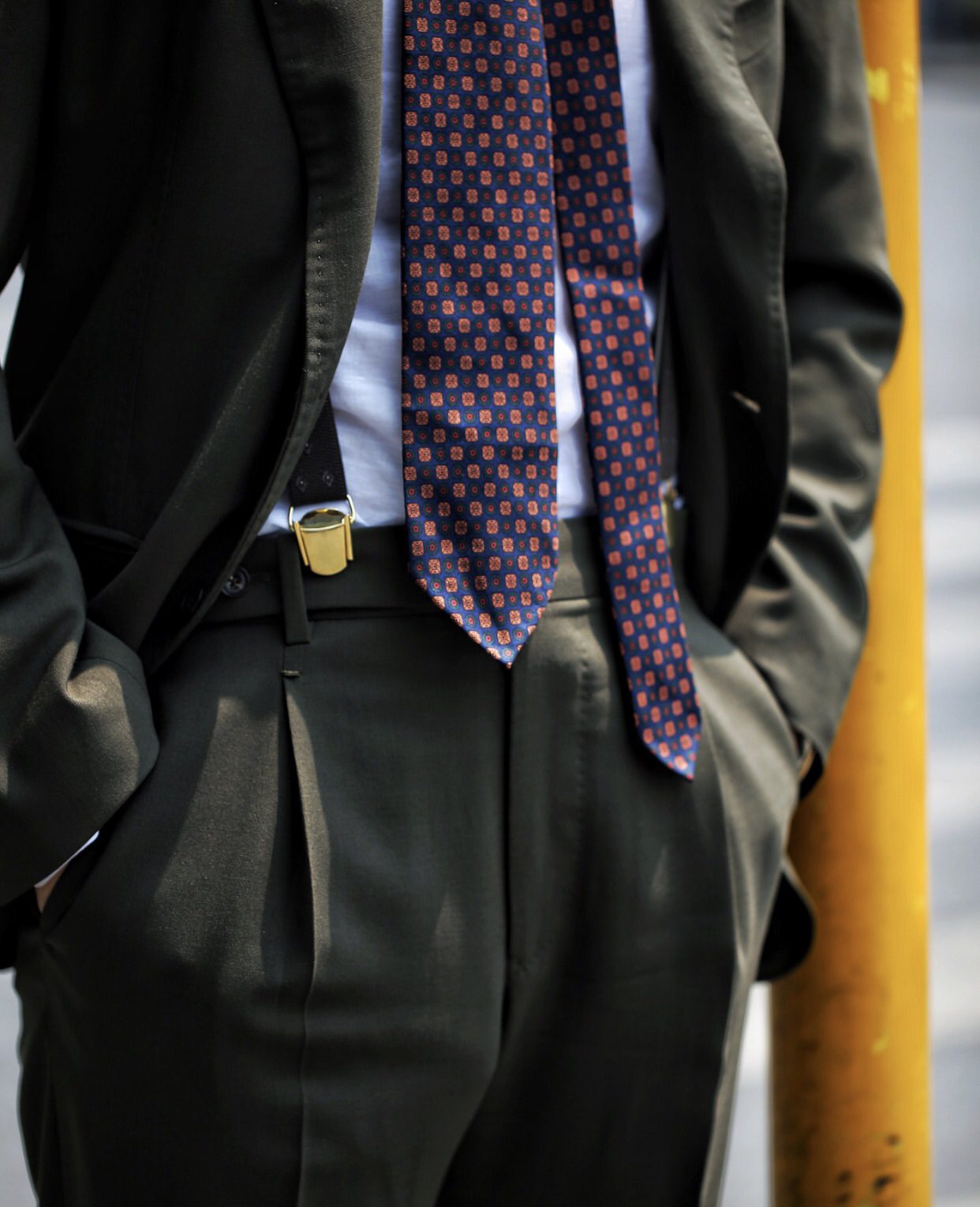 Diamond Pattern 3-fold Handprinted Untipped silk tie - Red Mix • Viola  Milano