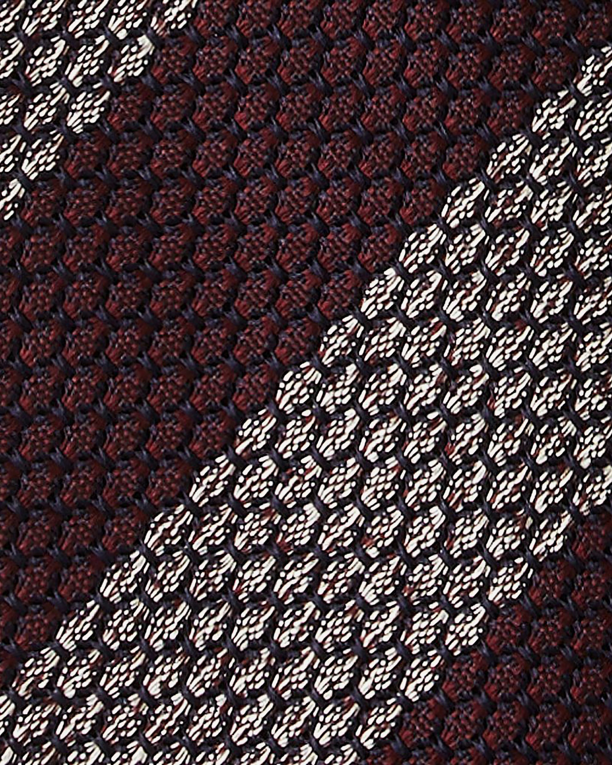 Burgundy and Navy Houndstooth Six-Fold Silk Tie