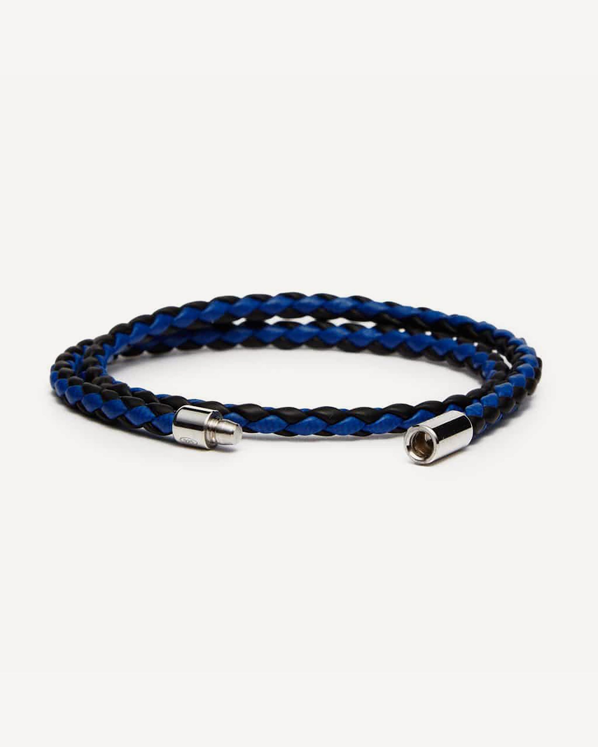 Blue - Double Braided Italian Leather bracelet • Viola Milano