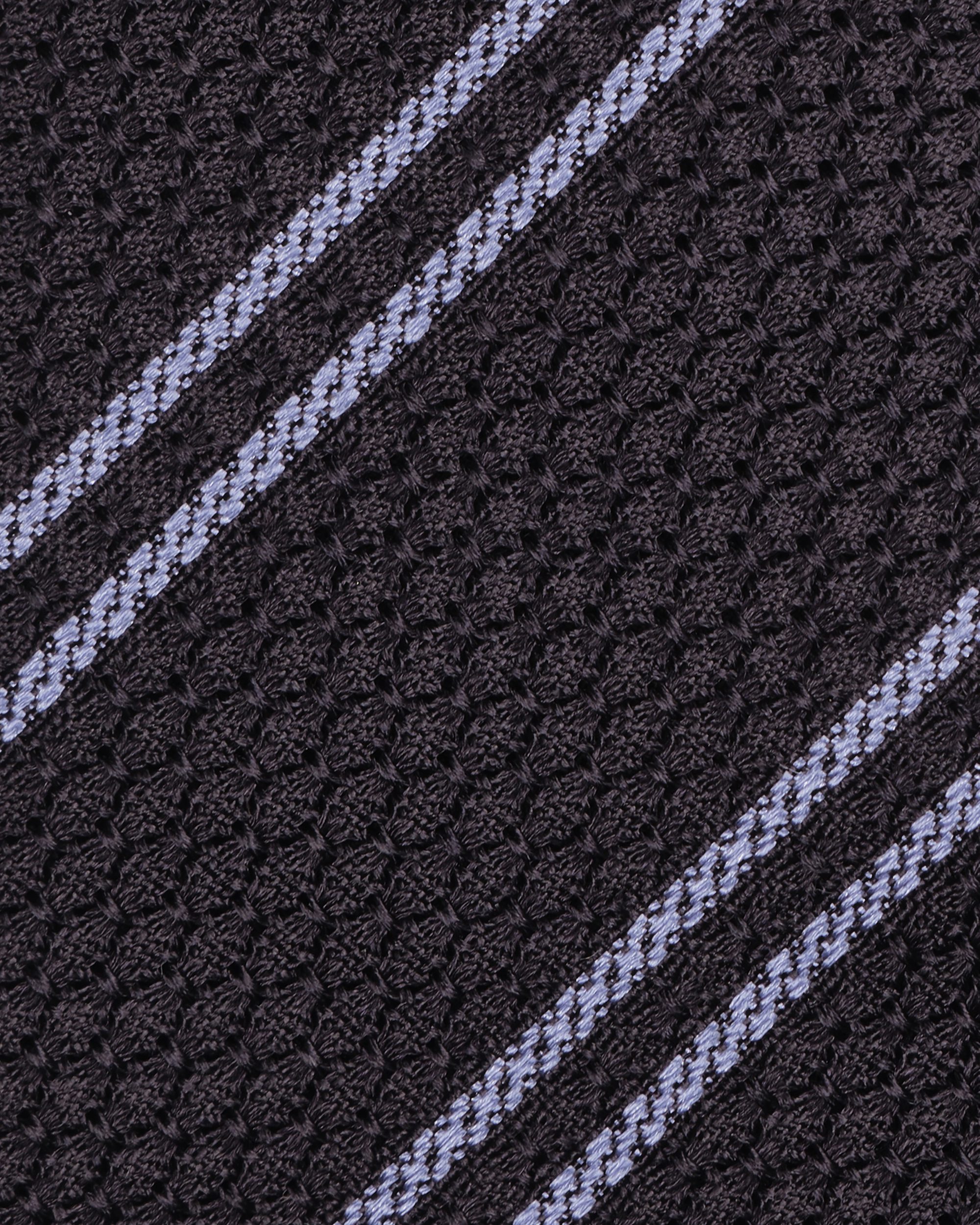 Intro Navy and Steel Blue Block Striped Grenadine Tie Length: 58⅜ Width: 3½”