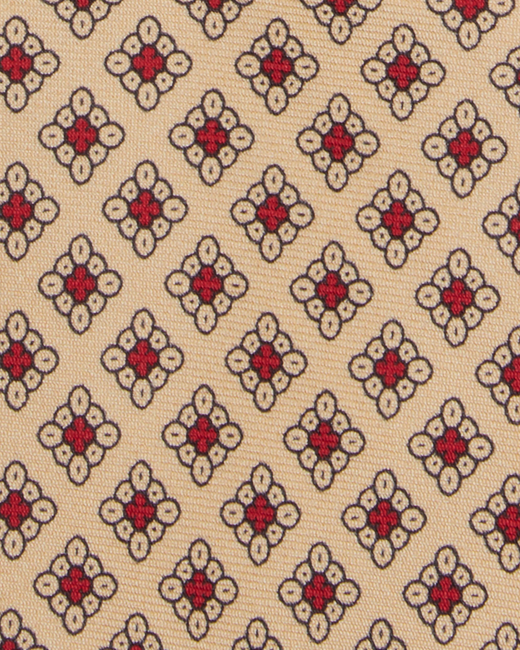 Diamond Pattern 3-fold Handprinted Untipped silk tie - Red Mix • Viola  Milano