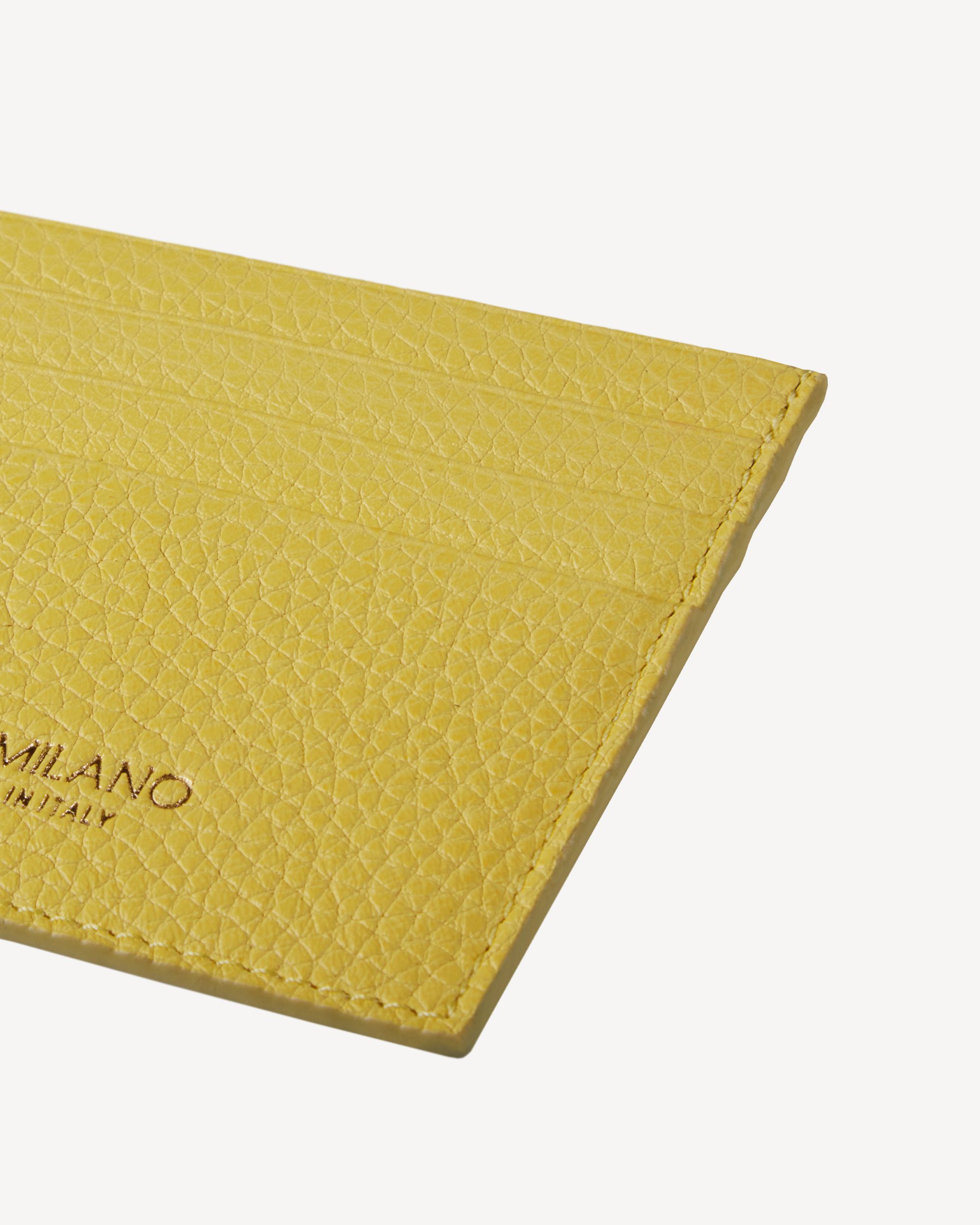 Card Holder - Yellow leather card holder