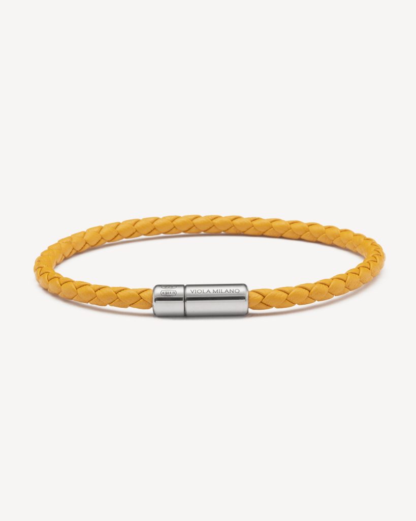 Braided Italian Leather bracelet - Polo Brown