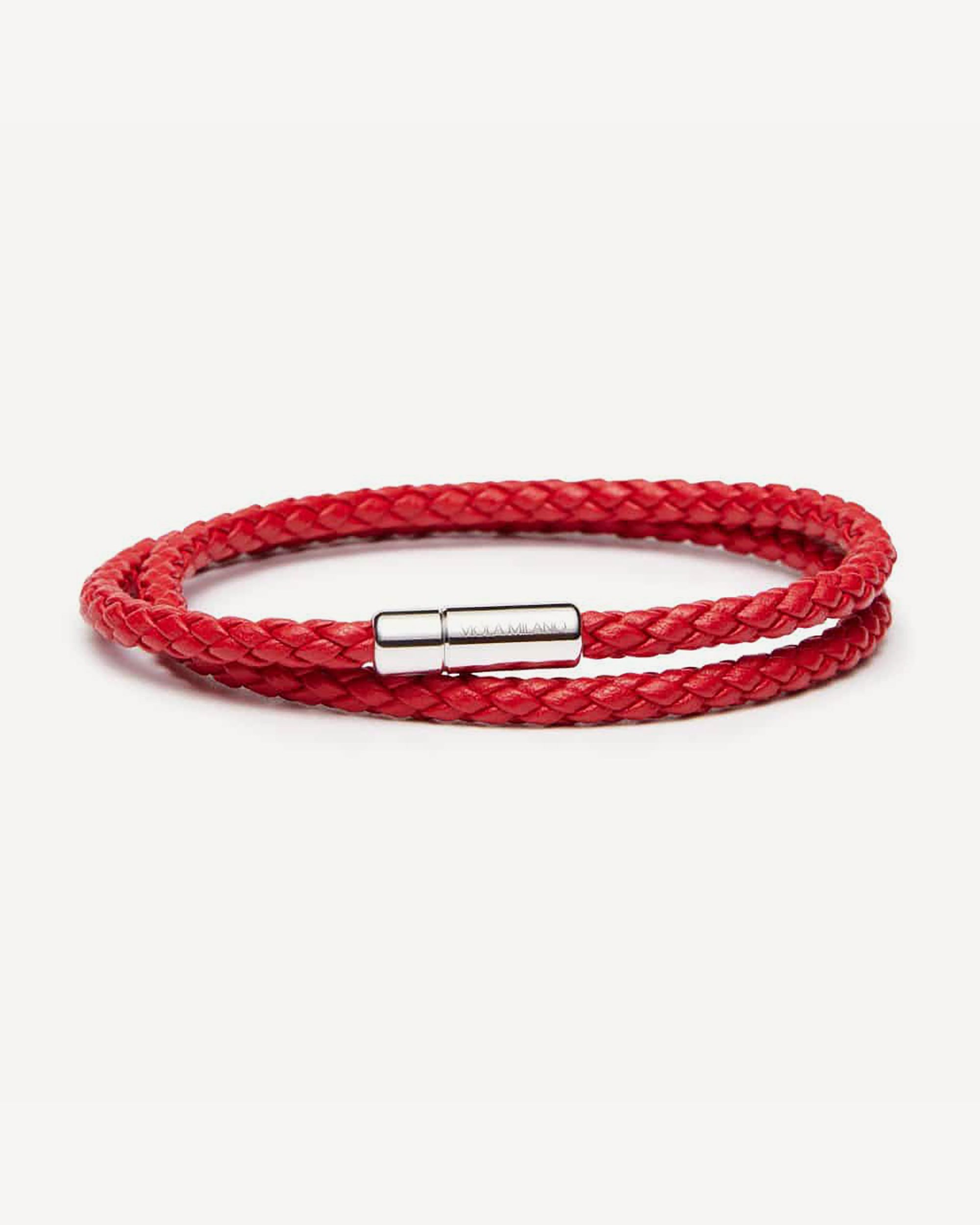 Buy Forziani Premium Red Italian Woven Leather Bracelet for Men - Genuine  Leather Wristband - Sz Large - Gift Packaging Included - Gifts for Him  Online at desertcartINDIA
