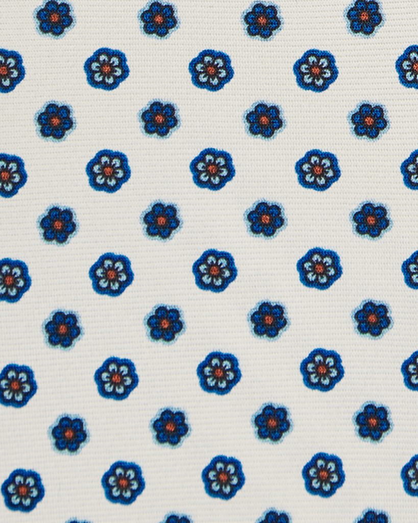 Diamond Pattern 3-fold Handprinted Untipped silk tie - Red Mix • Viola  Milano