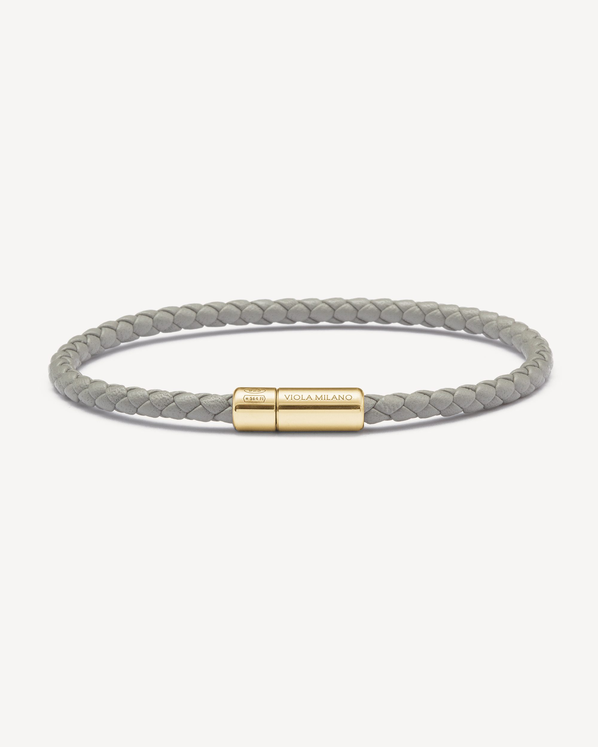 Unique Silver Grey Leather Bracelet With Stainless Steel Clasp | Edmonds