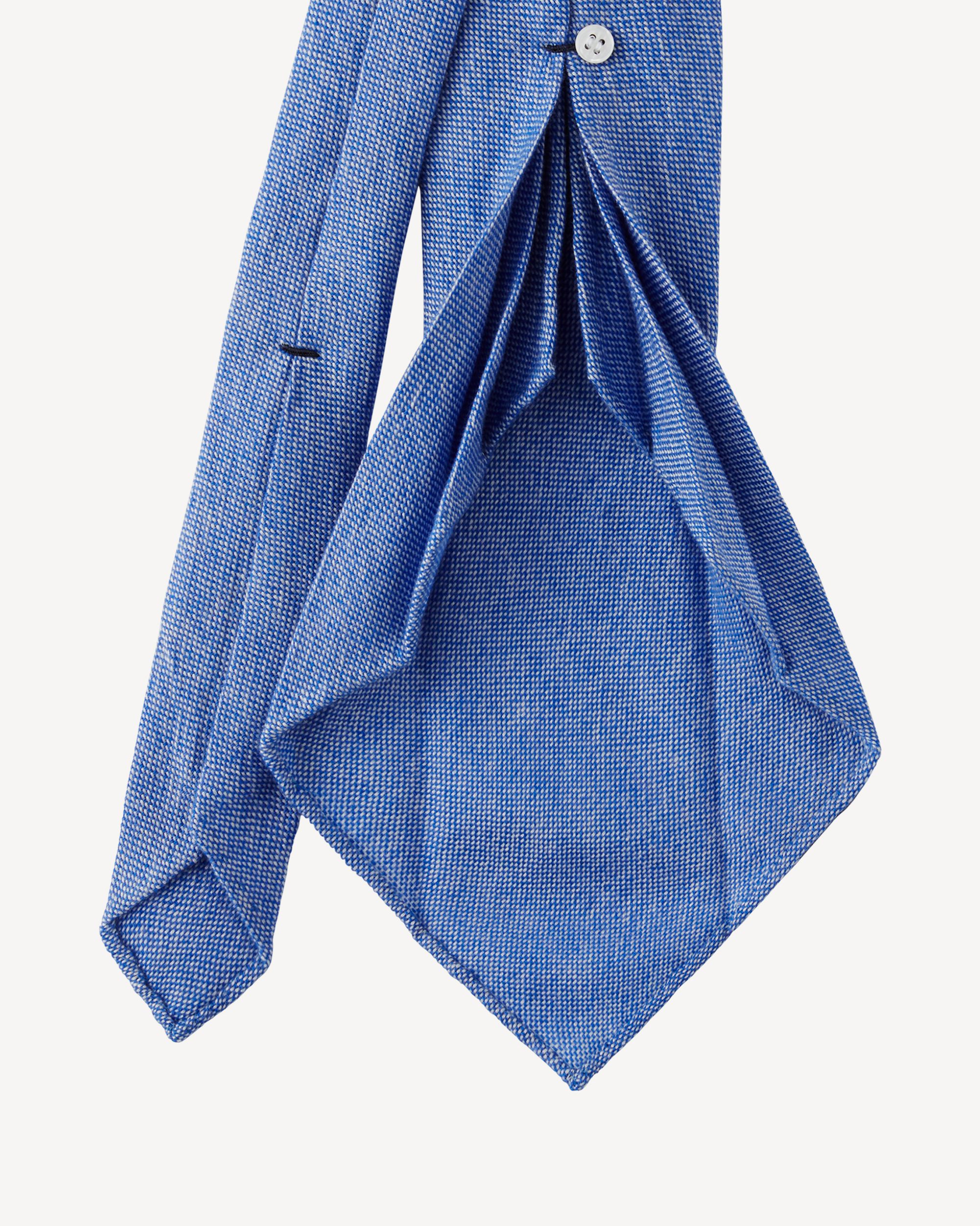 100% Cashmere Handrolled Tie - Ice Blue Solid | Viola Milano